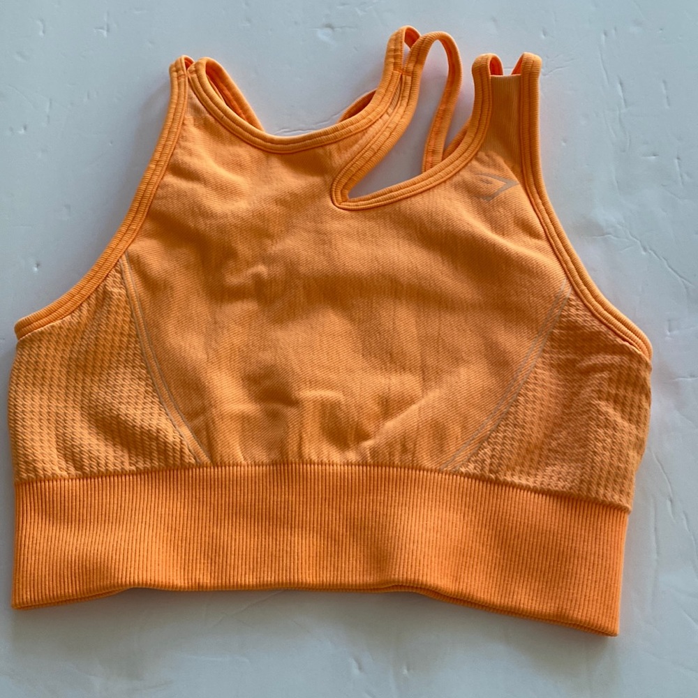 Gym Shark Orange Tank Size Small.  Cutout straps
